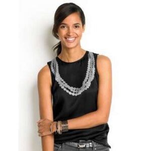 BANANA REPUBLIC SILK AND “PEARLS” TOP